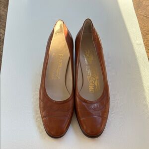 Salvatore Ferragamo Brown Leather Heels